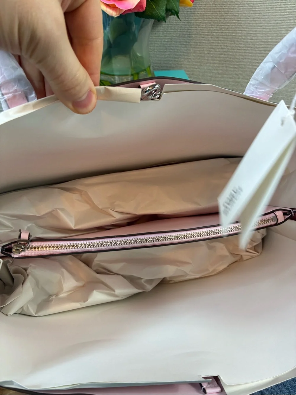 Tory Burch Coral Pink Textured Leather Large Blake Tote Bag - NWT Retail $395